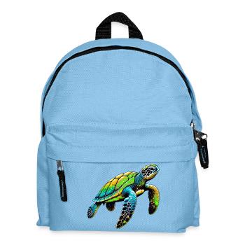 Schildkröte - Kinder Rucksack - Hellblau - Vorne