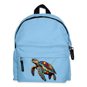 Schildkröte - Kinder Rucksack - Hellblau - Vorne
