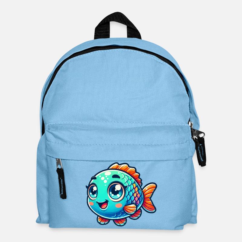 fisch comic - Kinder Rucksack - Hellblau