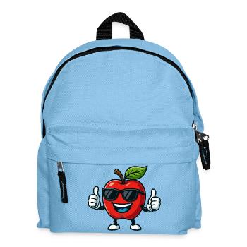 Fruchtiger roter Apfel Sommercool Daumen hoch - Kinder Rucksack - Hellblau - Vorne