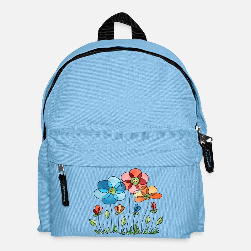 Blumen - Kinder Rucksack - Hellblau