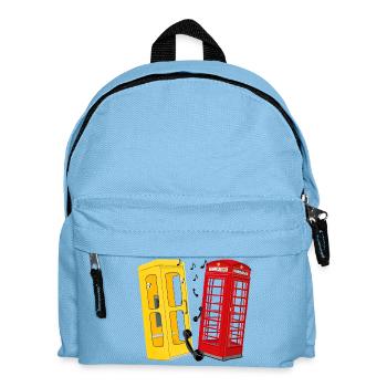 Vintage English and German phone booth - Kids' Backpack - light blue - Front