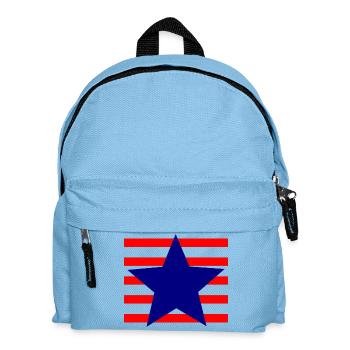 Patriotischer Stern mit roten und schwarzen Streifen - Kinder Rucksack - Hellblau - Vorne