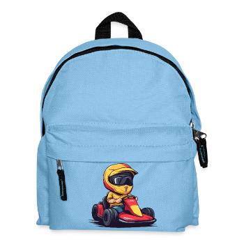 Petit pilote de course avec casque et kart - Sac à dos Enfant - bleu clair - Devant
