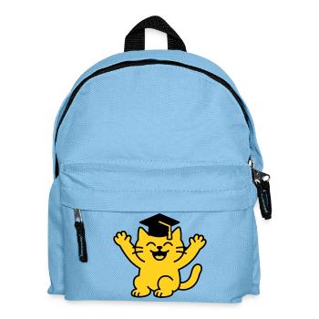Bachelor Cat / Cat Diploma - Kids' Backpack - light blue - Front