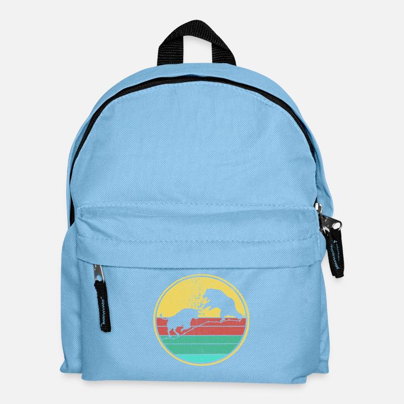 Bull vs Bear Retro - Kids' Backpack - light blue