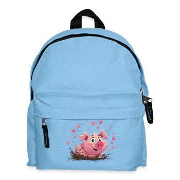 Piggy in the Mud Heart - Kids' Backpack - light blue - Front