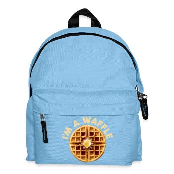 Ich bin ein Waffel-Kostüm Frühstück Halloween Waff - Kinder Rucksack - Hellblau - Vorne