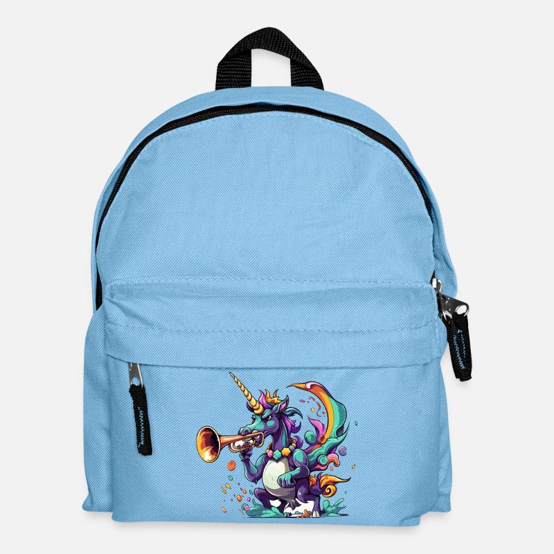 Farbexplosion Einhorn-Trompeter - Kinder Rucksack - Hellblau