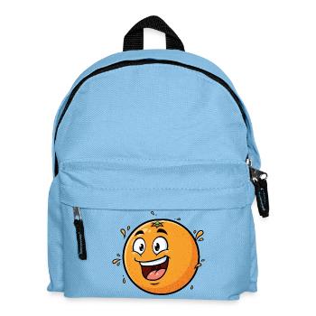 Caricature orange joyeuse - Sac à dos Enfant - bleu clair - Devant
