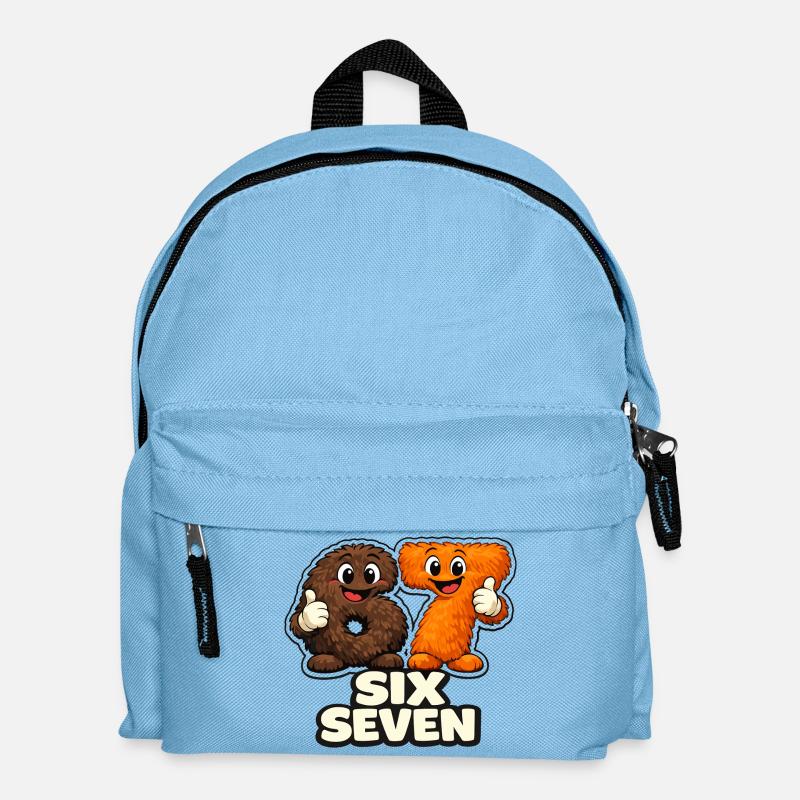 67 Six Seven Meme Affe Viral Trend - Kinder Rucksack - Hellblau