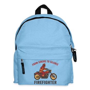 Feuerwehrmann-Biker-Abzeichen Schablone Kunst - Kinder Rucksack - Hellblau - Vorne