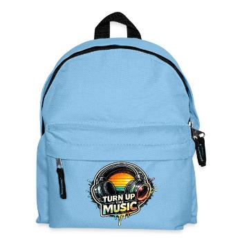 TURN UP THE MUSIC Headphones Retro Music Motif - Kids' Backpack - light blue - Front