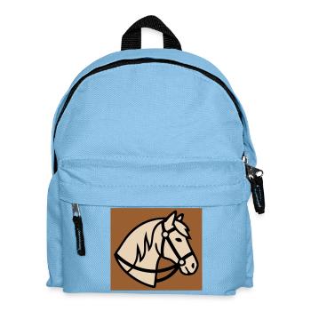  Pferdekopf Zaumzeug Reitsport - Kinder Rucksack - Hellblau - Vorne
