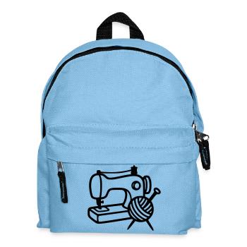 Nähmaschine Wolle Stricken Nähen Handarbeit - Kinder Rucksack - Hellblau - Vorne