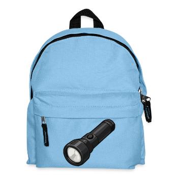 Compact Flashlight Illustration - Kids' Backpack - light blue - Front