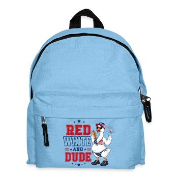 American Goose 4. Juli | Humor Rot, Weiß und Du - Kinder Rucksack - Hellblau - Vorne