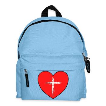 Heart Cross Design - Kids' Backpack - light blue - Front