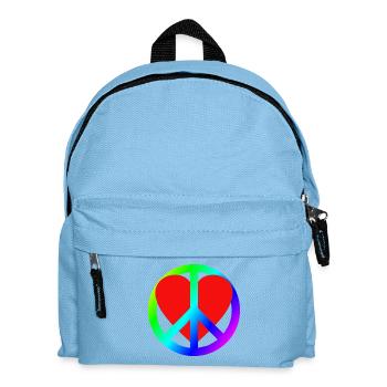 Herz Frieden Regenbogen Symbol - Kinder Rucksack - Hellblau - Vorne