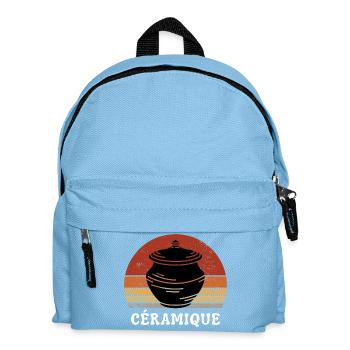 Vintage Retro Artisan Ceramics - Kids' Backpack - light blue - Front