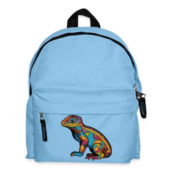 Psychedelische Mosaic-Echse - Kinder Rucksack - Hellblau - Vorne