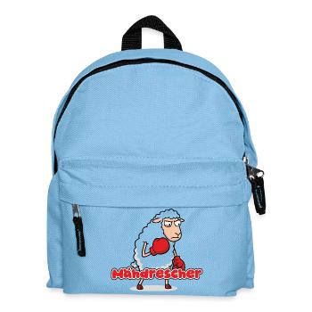 Boxendes Schaf mit Mähdrescher-Punch - Kinder Rucksack - Hellblau - Vorne