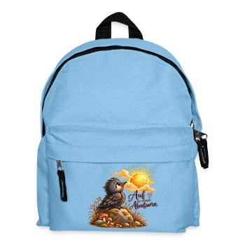 Auf zu neuen Abenteuern - Kinder Rucksack - Hellblau - Vorne