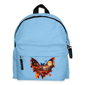 Herbstnacht mit Kürbisleuchten - Kinder Rucksack - Hellblau - Vorne