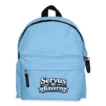 Servus in Bayern Grußdesign - Kinder Rucksack - Hellblau - Vorne