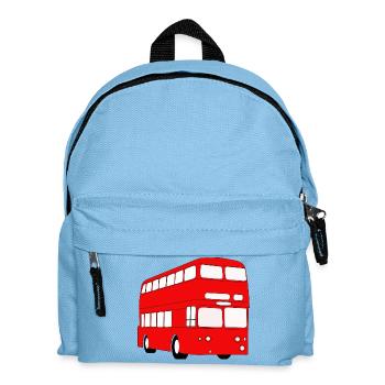 Doppeldecker Bus - Kinder Rucksack - Hellblau - Vorne