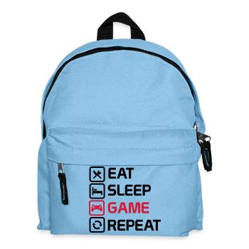 essen Schlaf Spiel wiederholen - Kinder Rucksack - Hellblau - Vorne