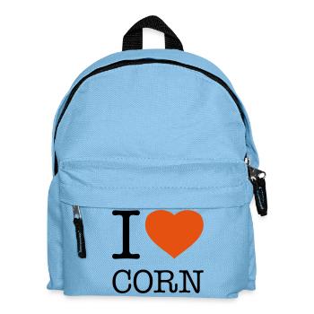 I LOVE CORN Mais - Kinder Rucksack - Hellblau - Vorne