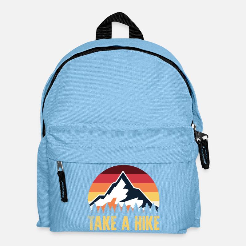 Wandern Sie: Retro Mountain Sunset - Kinder Rucksack - Hellblau