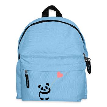 panda heart cute balloon bear big thick kusch - Kids' Backpack - light blue - Front