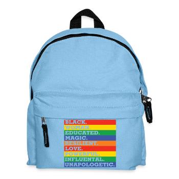 Motivational rainbow color combination - Kids' Backpack - light blue - Front
