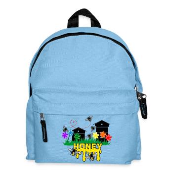 Honey greenhouses or hives with bees - Kids' Backpack - light blue - Front