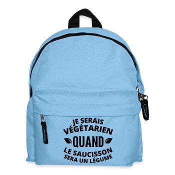 végétarien, végane, végan - Sac à dos Enfant - bleu clair - Devant