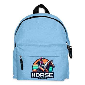 Lebendige Reiter-Illustration - Kinder Rucksack - Hellblau - Vorne