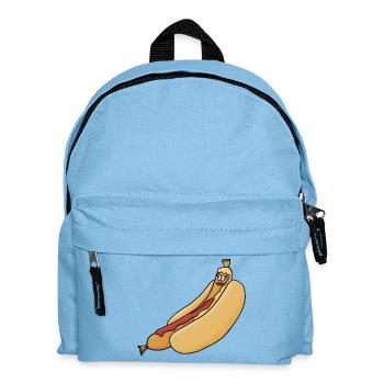 entspannte Bockwurst im Brötchen - Kinder Rucksack - Hellblau - Vorne