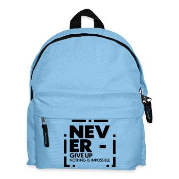 Never give up nothing is impossible - Kids' Backpack - light blue - Front