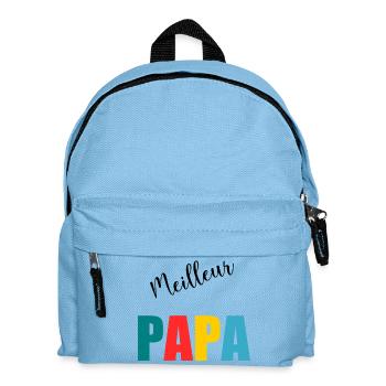 DAD. FATHER'S DAY. HAPPY FATHER'S DAY. HAPPY BIRTHDAY. - Kids' Backpack - light blue - Front