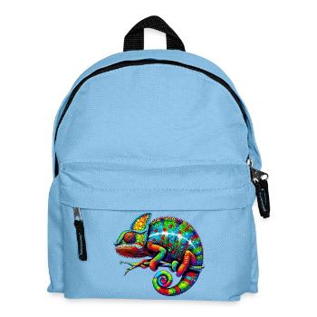 Chamäleon - Kinder Rucksack - Hellblau - Vorne