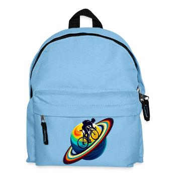 Cyclist on Saturn - Kids' Backpack - light blue - Front