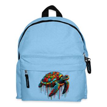 Schildkröte - Kinder Rucksack - Hellblau - Vorne