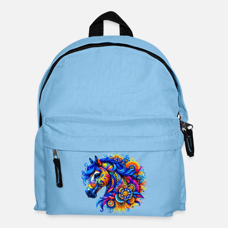 Pferd - Kinder Rucksack - Hellblau