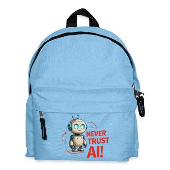 Never Trust AI - Kids' Backpack - light blue - Front