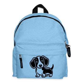 Dackel - Kinder Rucksack - Hellblau - Vorne