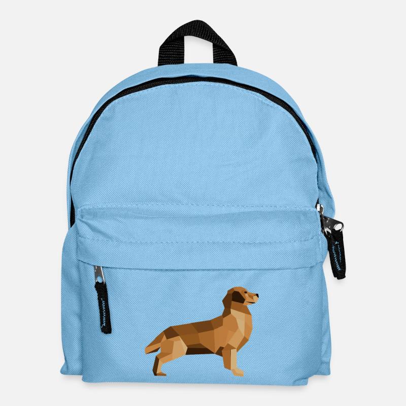 Golden Retriever Low Poly – treu und modern - Kinder Rucksack - Hellblau