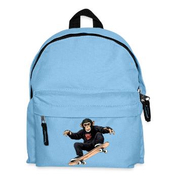 Affen Skater / Skateboard Affe - Kinder Rucksack - Hellblau - Vorne