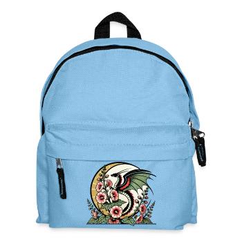 Drachen- und Blumenärmel-Tattoo-Design - Kinder Rucksack - Hellblau - Vorne